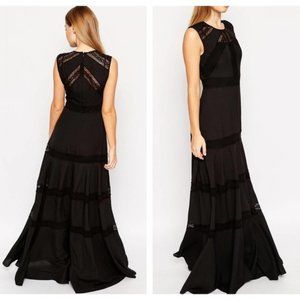 Needle & Thread Circle Hem Gown, Black, Size 4